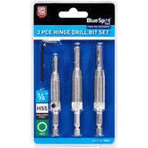 Bluespots 3pc Hinge Drill Self Centering Pilot Holes Diy Hss Impact Bit Set